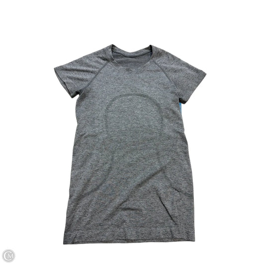 Athletic Top Short Sleeve By Lululemon In Grey, Size: S