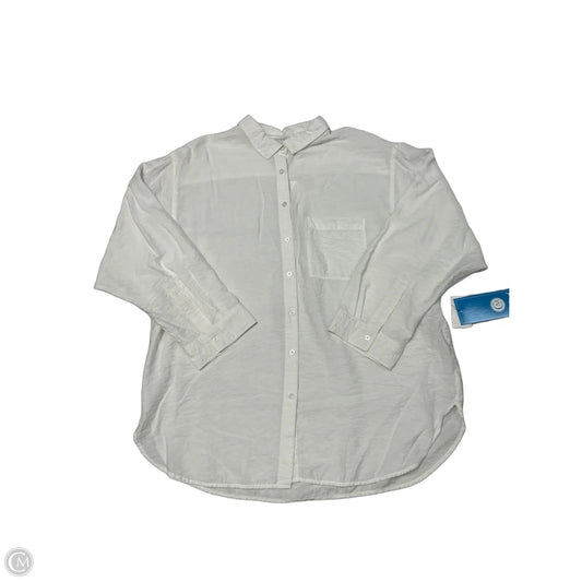 Top Long Sleeve By Loft In White, Size: M
