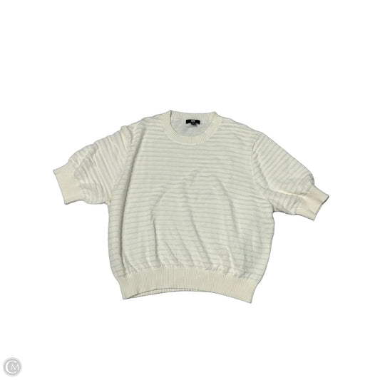 Top Short Sleeve Designer By Frye In Cream, Size: Xl