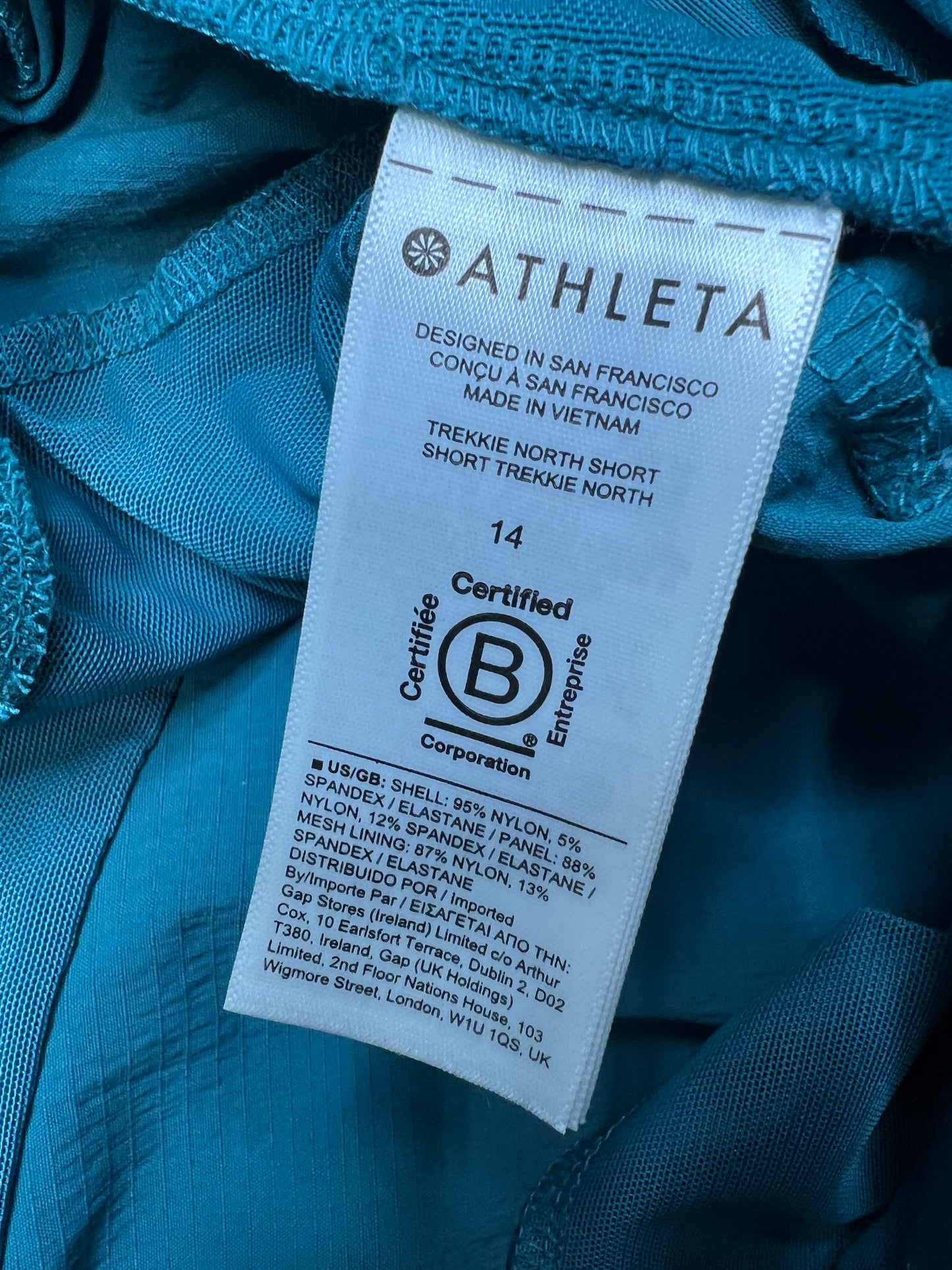 Blue Athletic Shorts Athleta, Size 14