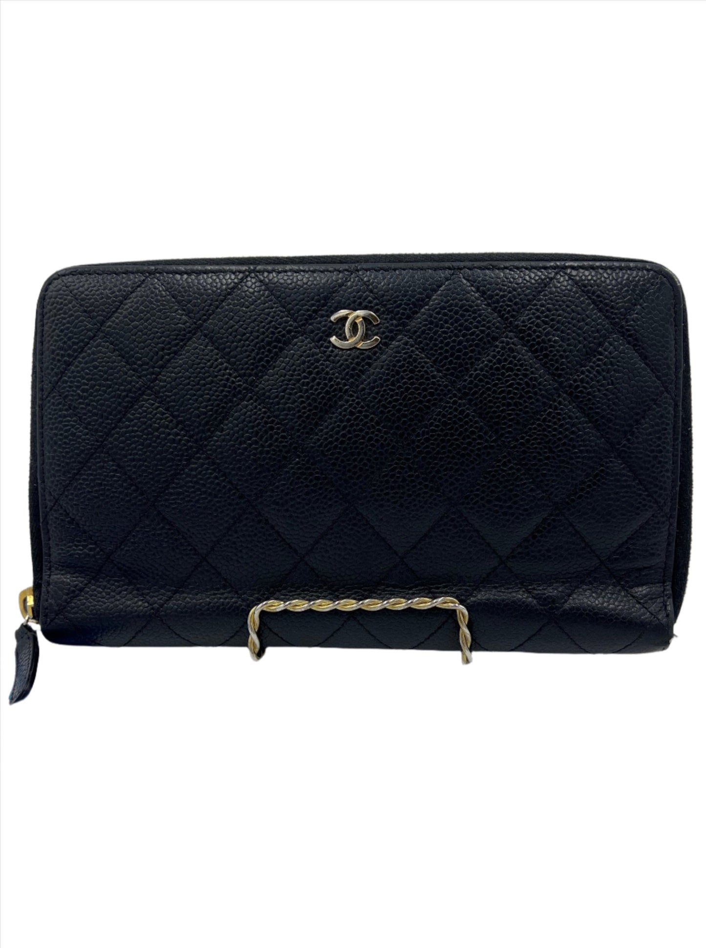 Chanel Zip Around Quilted Caviar Designer Wallet