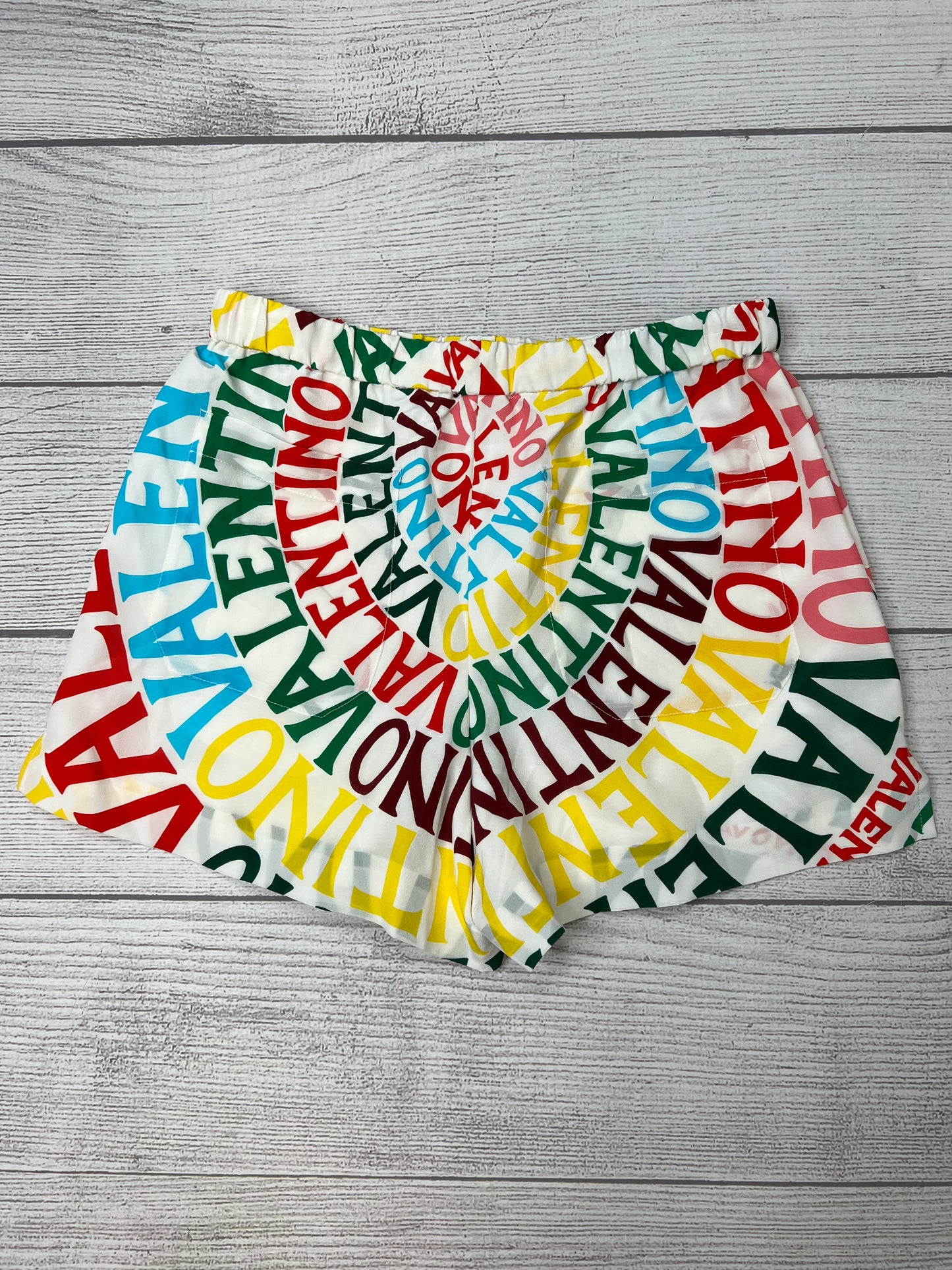 Valentino Luxury Rainbow Logo Shorts, Size: 42 / 6