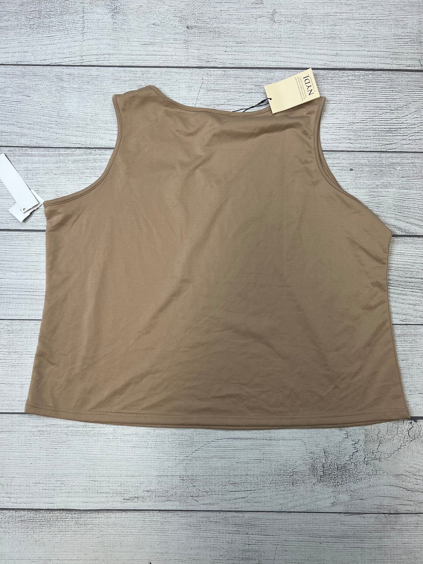 Tan Top Sleeveless Basic Not Your Daughters Jeans, Size 1x