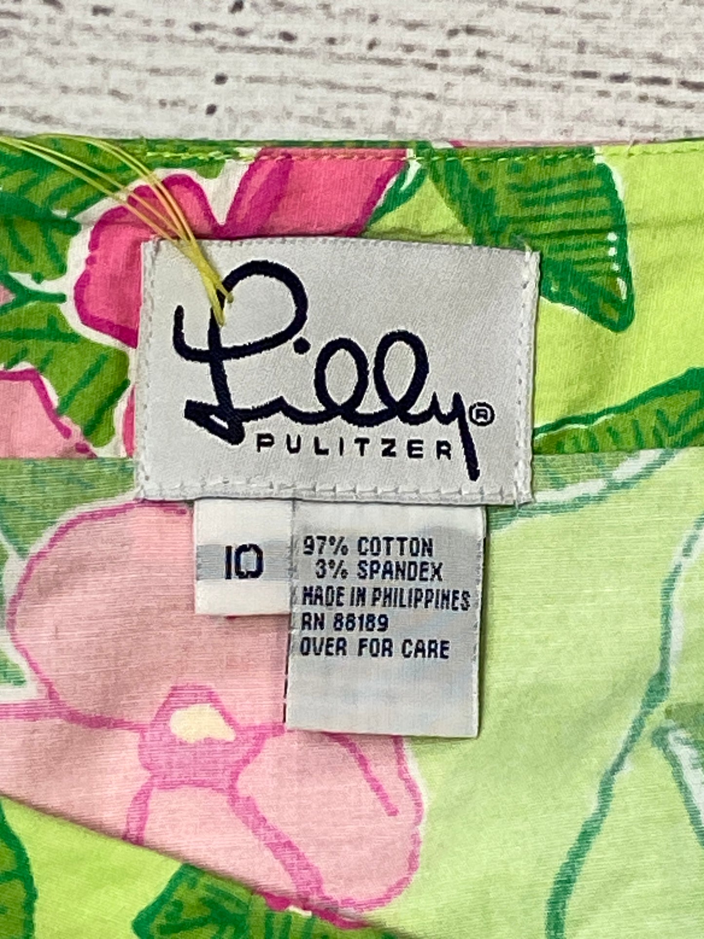 Pink Green Skirt Mini & Short Lilly Pulitzer, Size 10