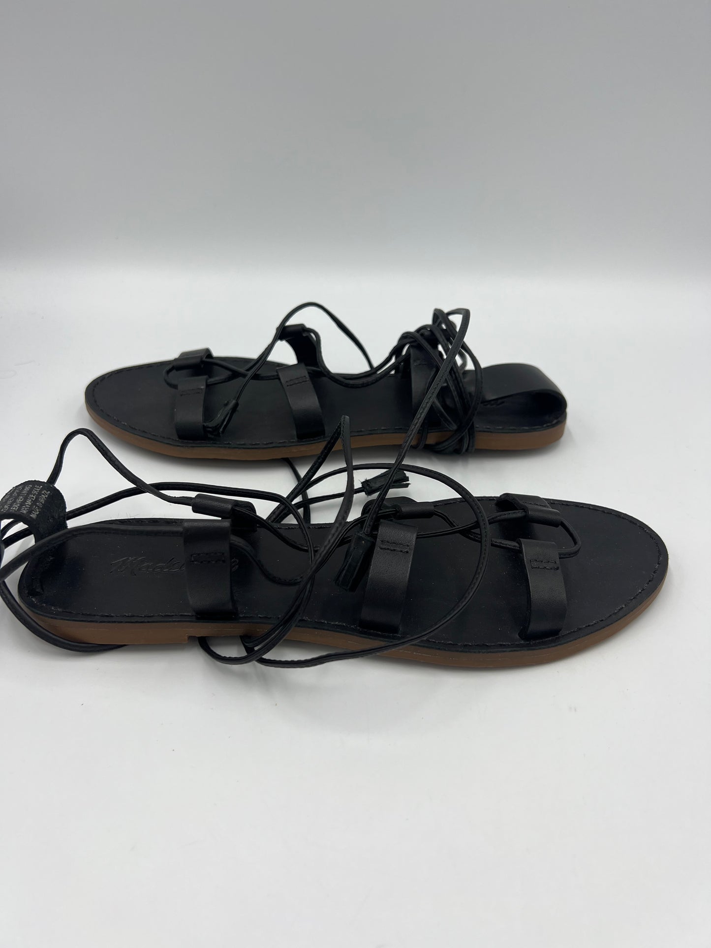 Leather Black Sandals Flats Madewell, Size 9