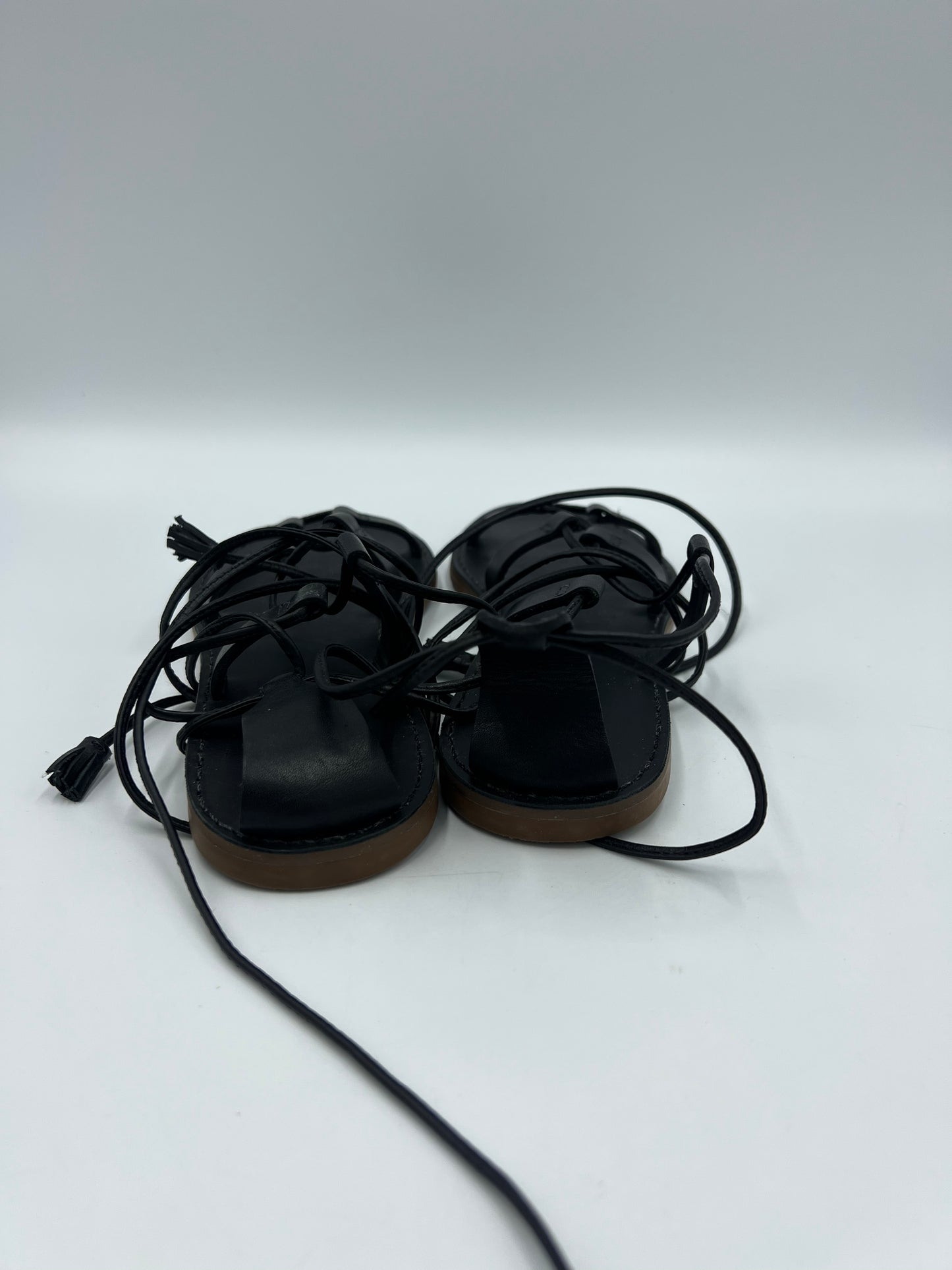 Leather Black Sandals Flats Madewell, Size 9