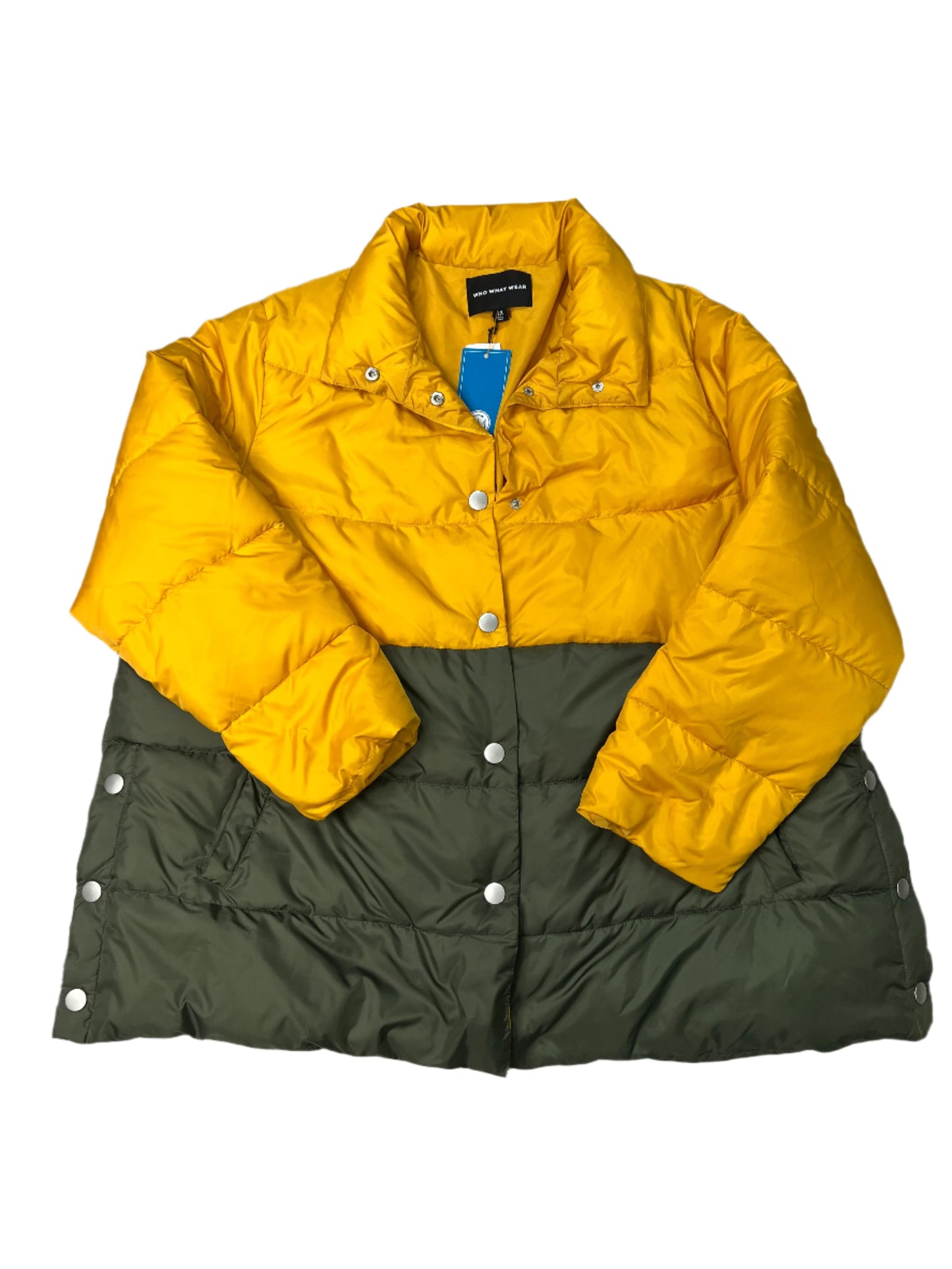 Coat Puffer & Quilted By Who What Wear In Yellow, Size: 1x