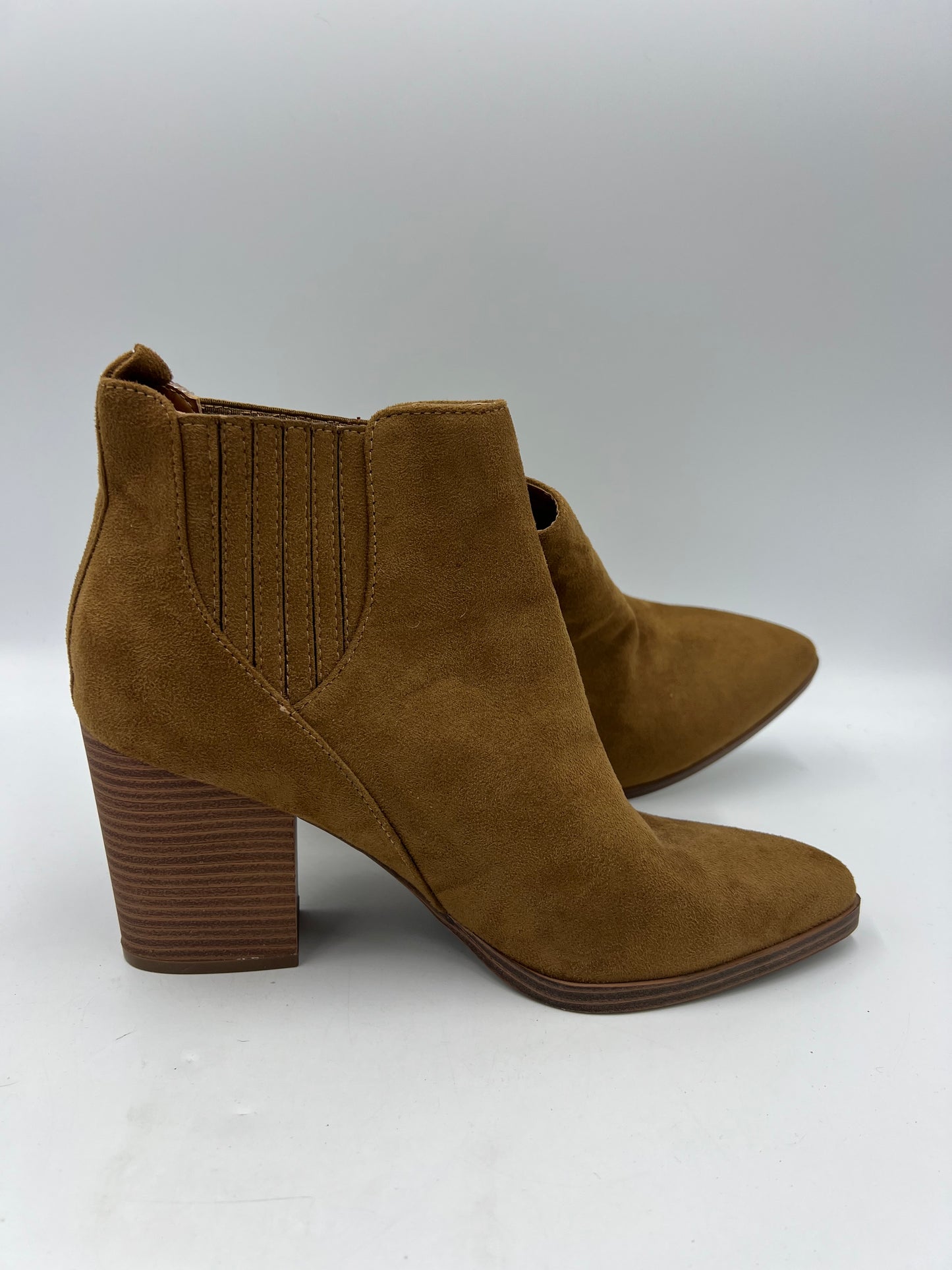 Boots Ankle Heels By Ana In Brown, Size: 9