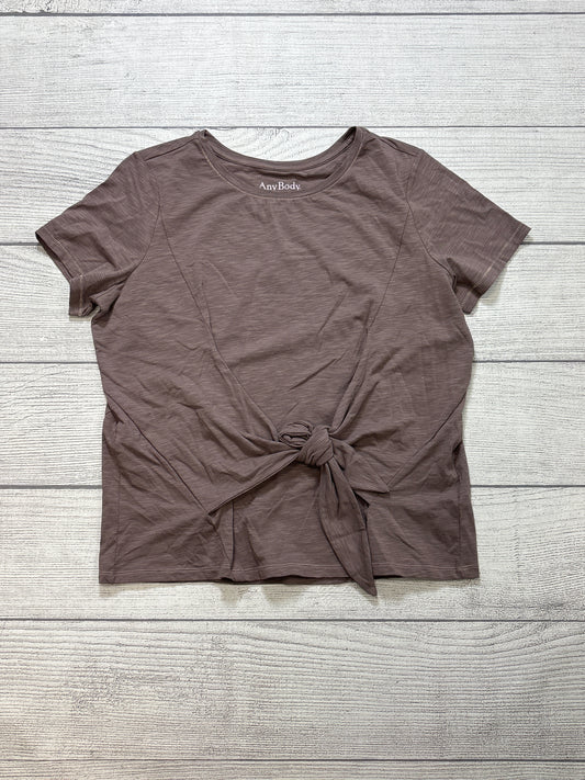 Top Short Sleeve By Any Body In Brown, Size: M