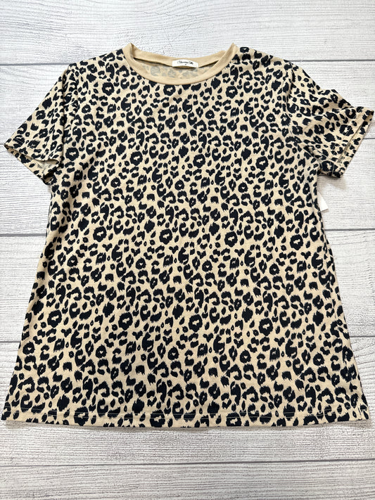 Top Short Sleeve Basic By Blooming Jelly In Animal Print, Size: M