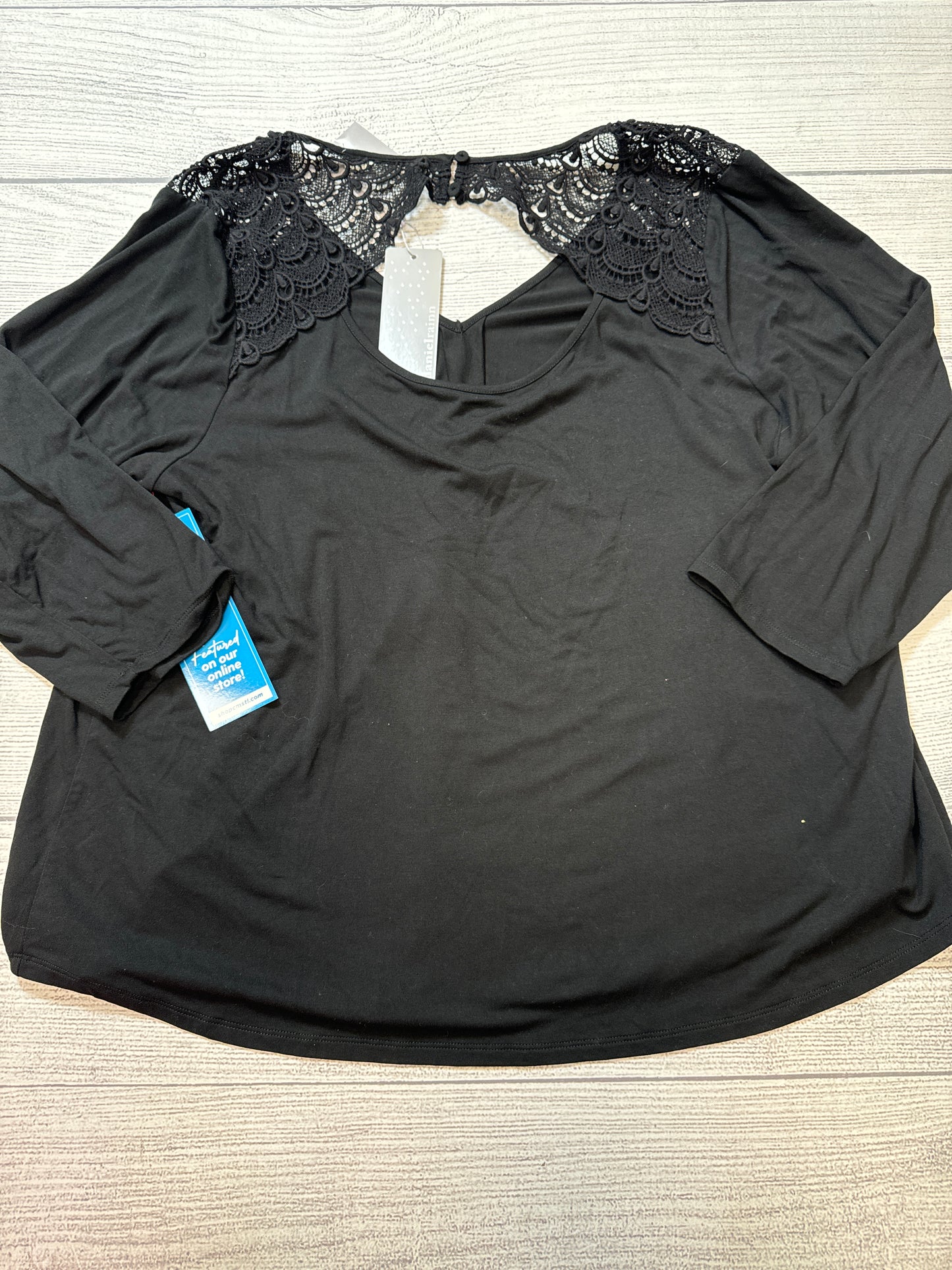 Top Long Sleeve By Daniel Rainn In Black, Size: 2x