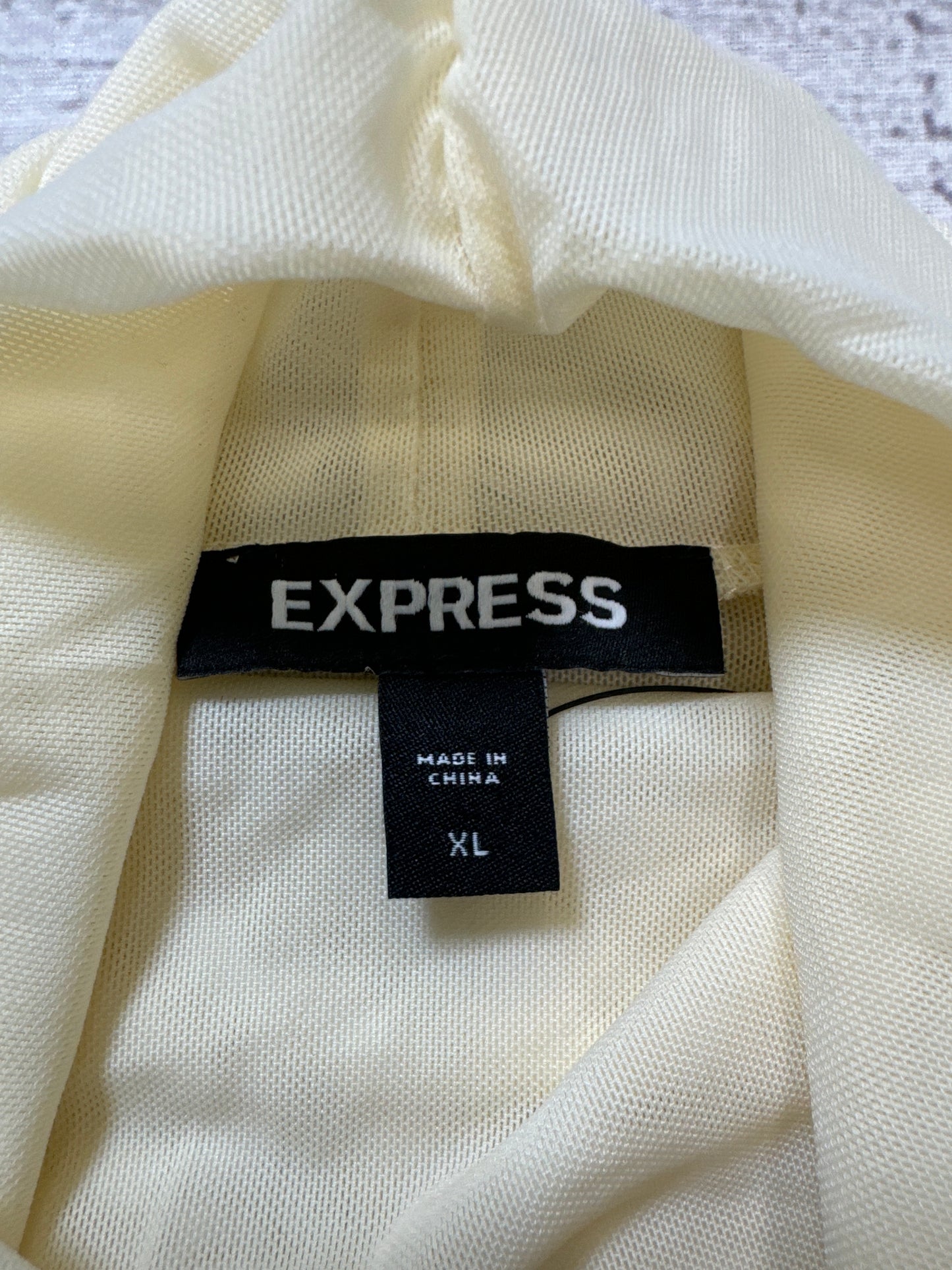 Top Long Sleeve By Express In Cream, Size: Xl