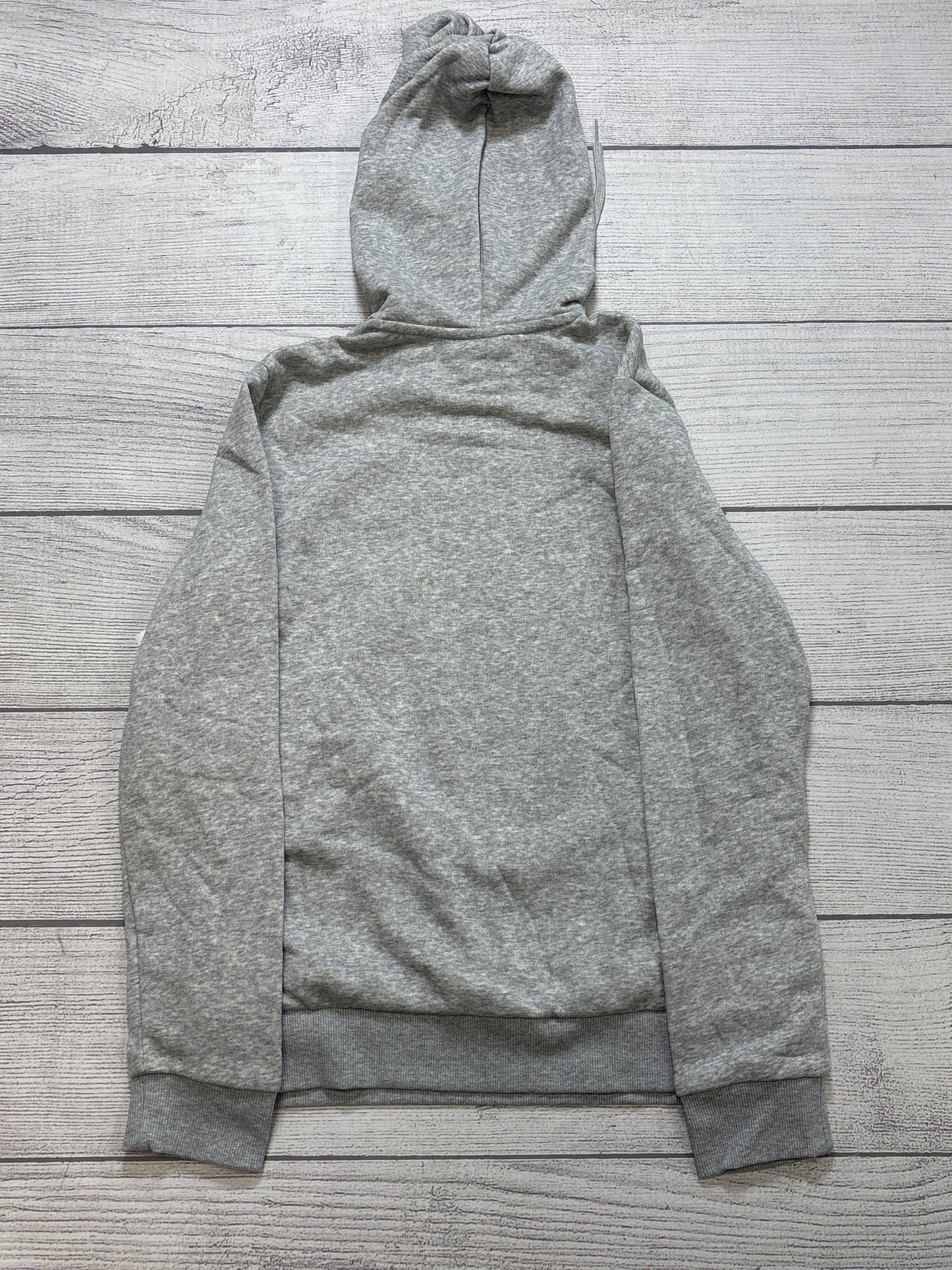 Athletic Sweatshirt Hoodie By Adidas In Grey, Size: M