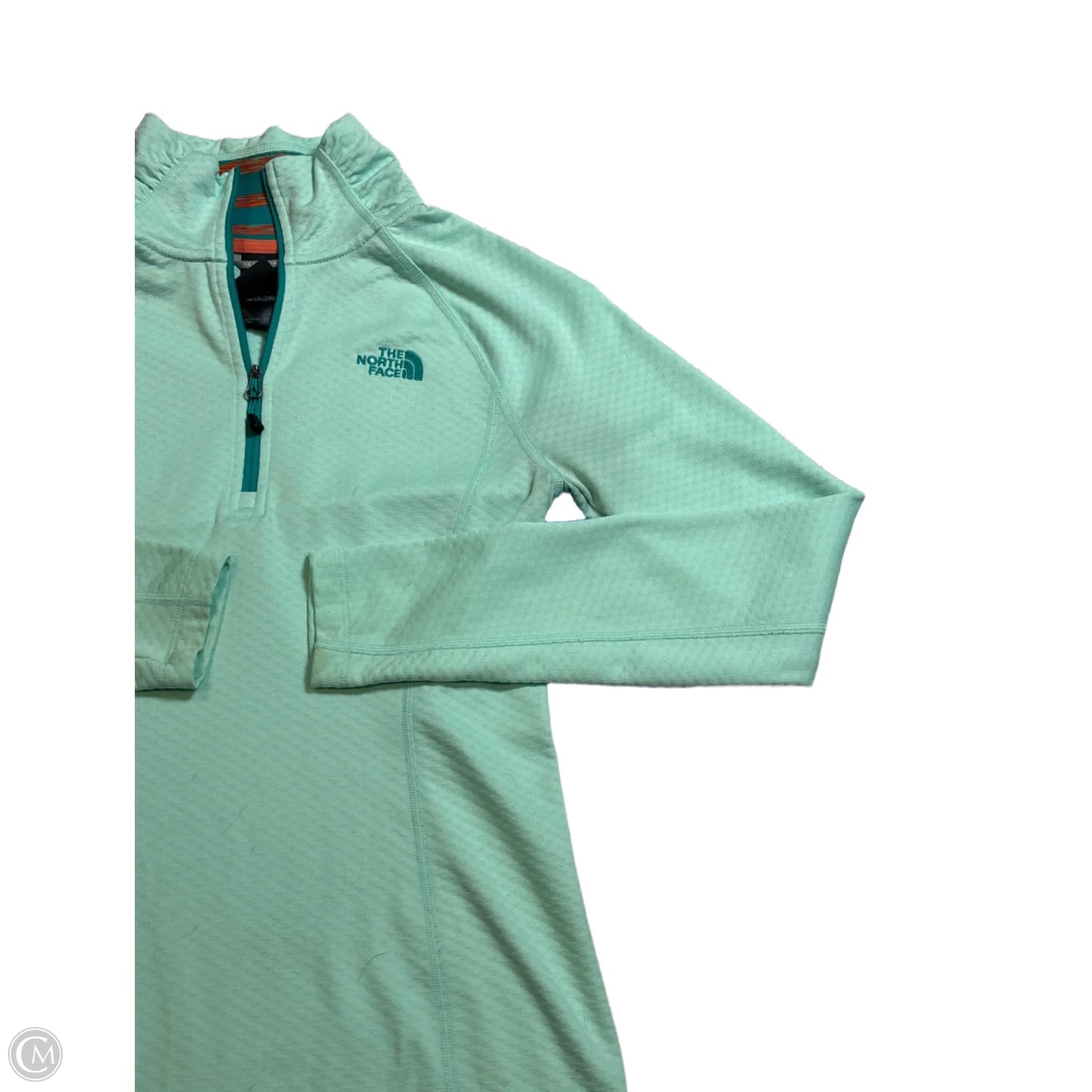 Athletic Top Long Sleeve Collar By The North Face In Green, Size: Xs