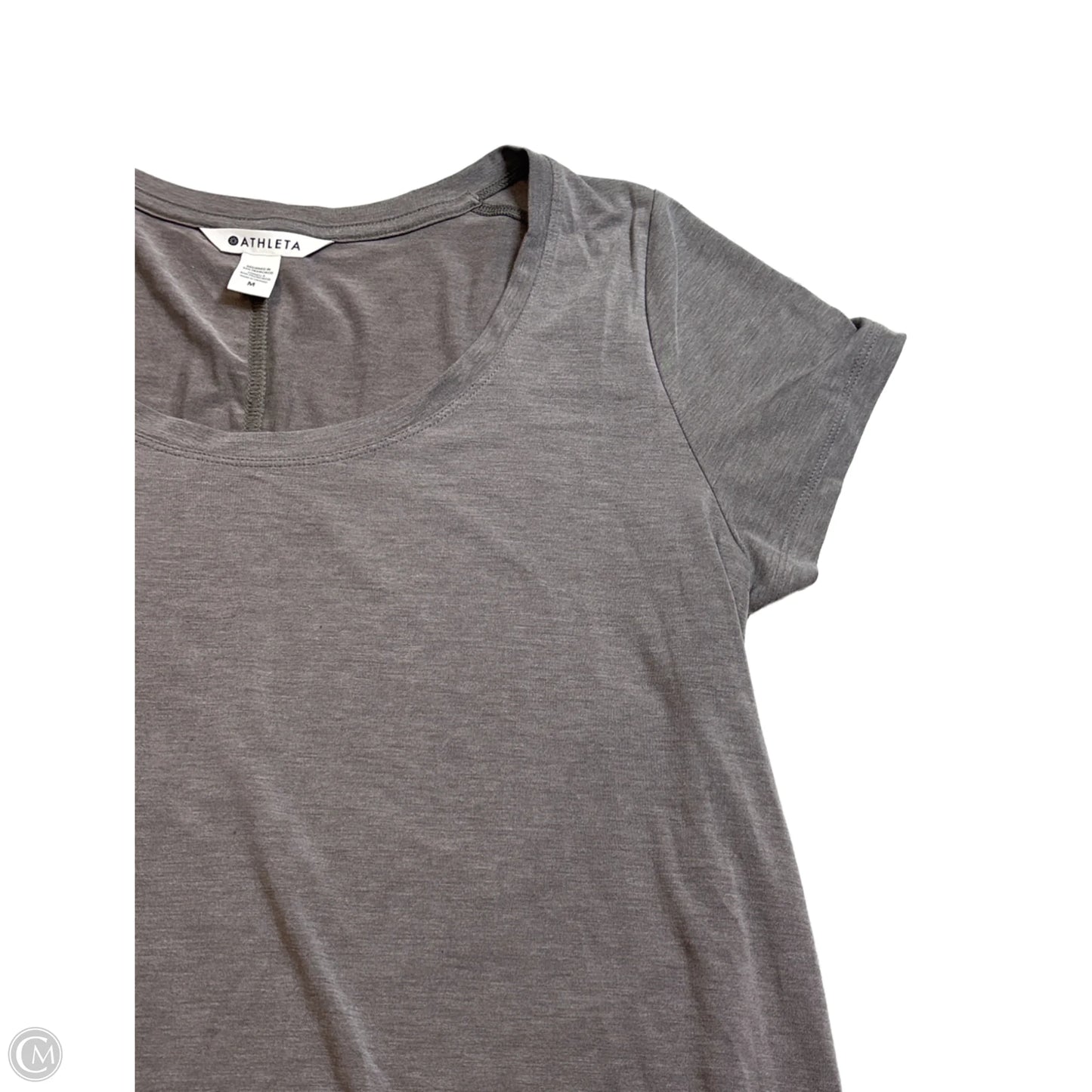 Athletic Top Short Sleeve By Athleta In Grey, Size: M