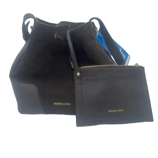 Michael Kors Cary Suede Designer Leather Bucket Bag