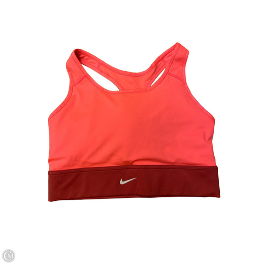 Athletic Bra By Nike Apparel In Coral, Size: Xl