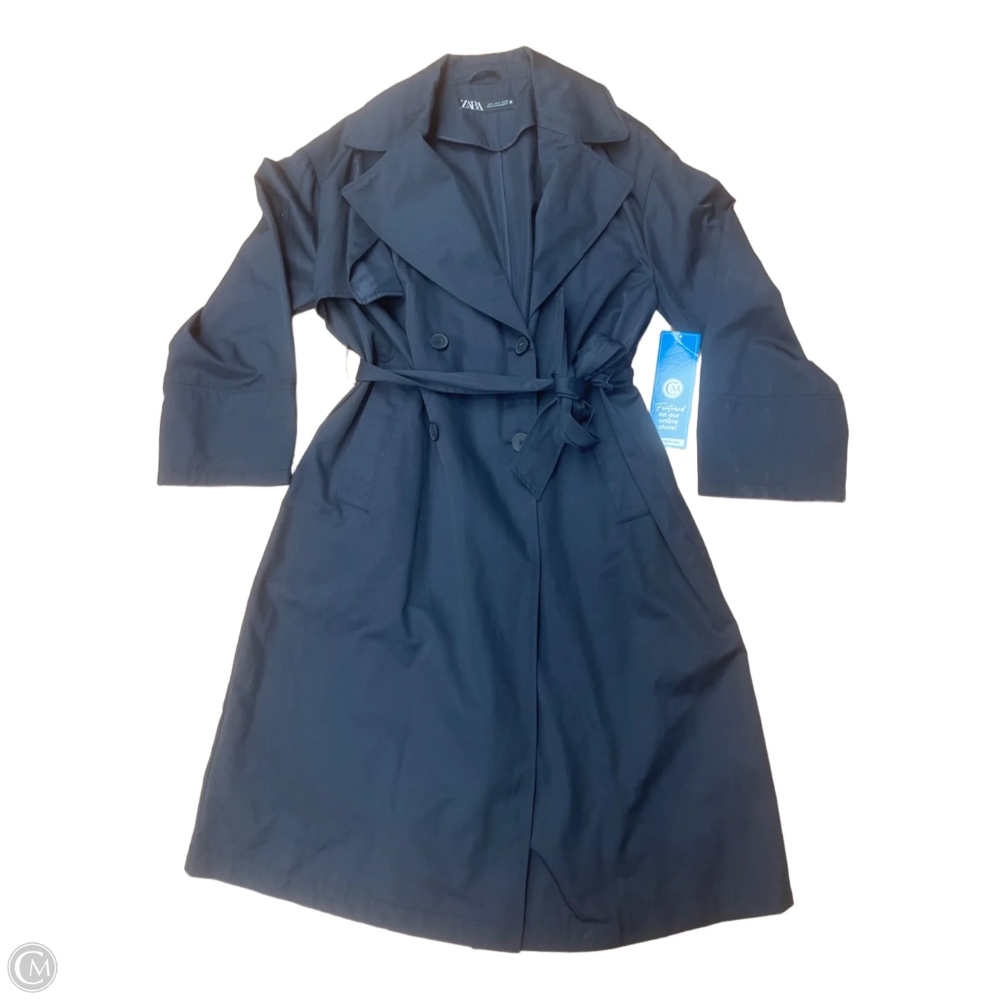 Coat Trench Coat By Zara In Black, Size: M