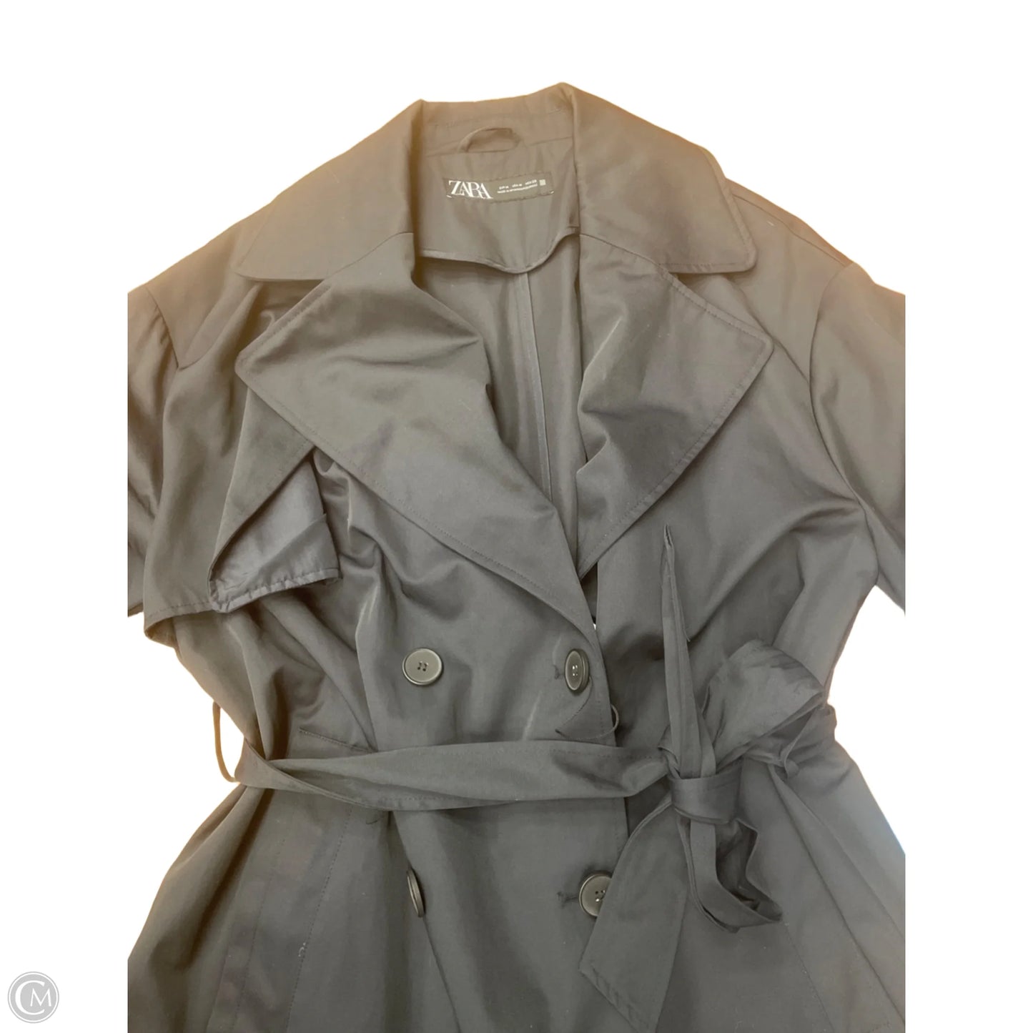 Coat Trench Coat By Zara In Black, Size: M