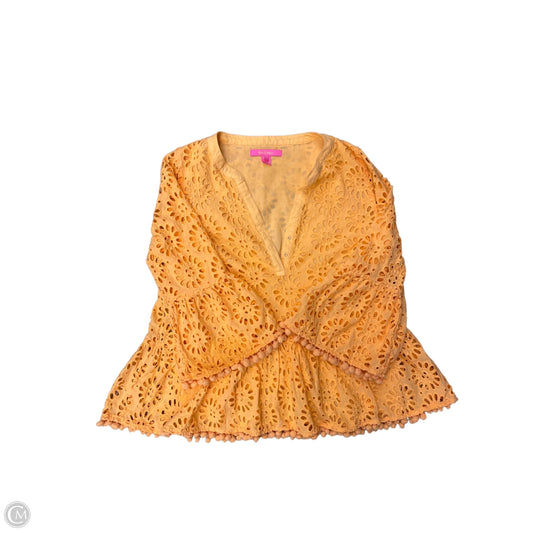 Top Long Sleeve Designer By Lilly Pulitzer In Orange, Size: M