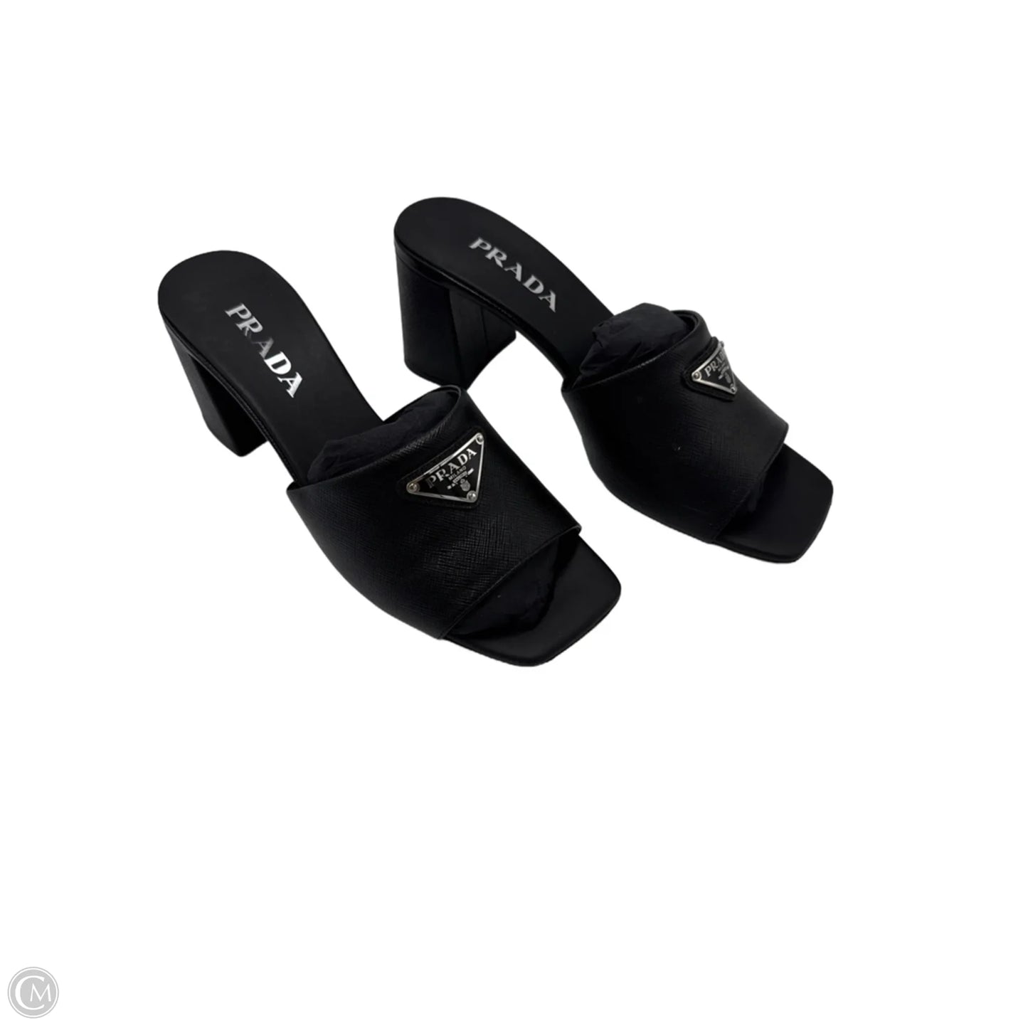 Sandals Luxury Designer By Prada In Black, Size: 9.5 (39.5)