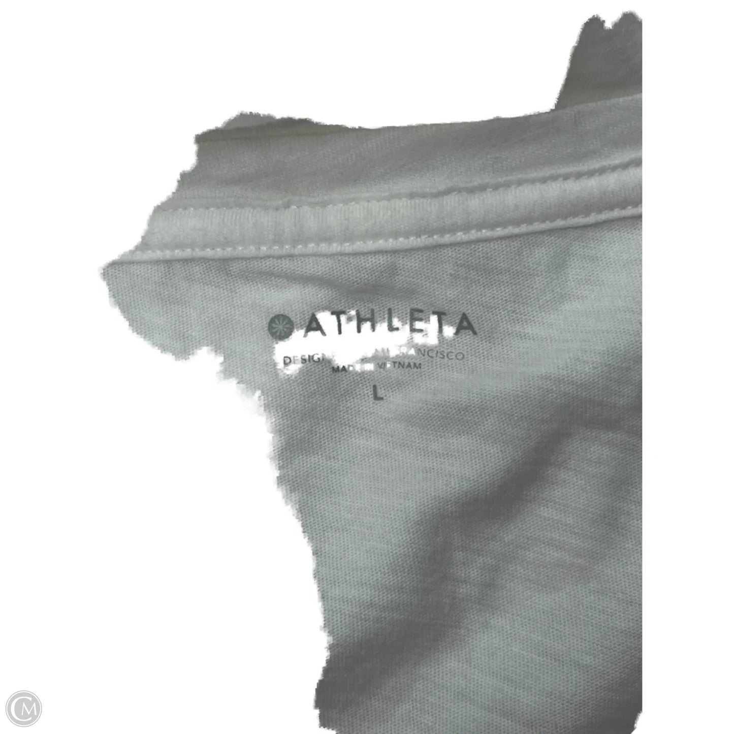 Athletic Top Short Sleeve By Athleta In White, Size: L
