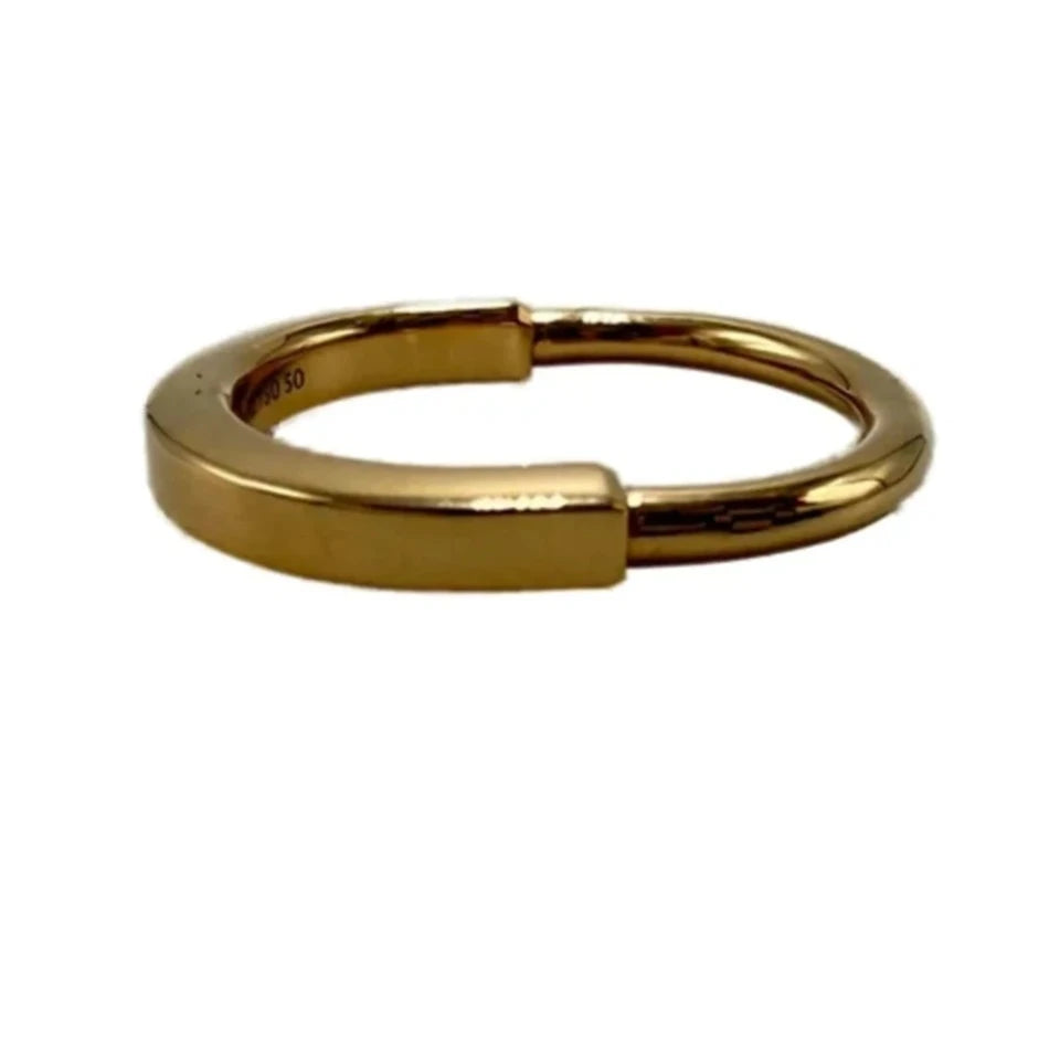 Tiffany & Company 18K Lock Luxury Designer Ring, Size: 6.5
