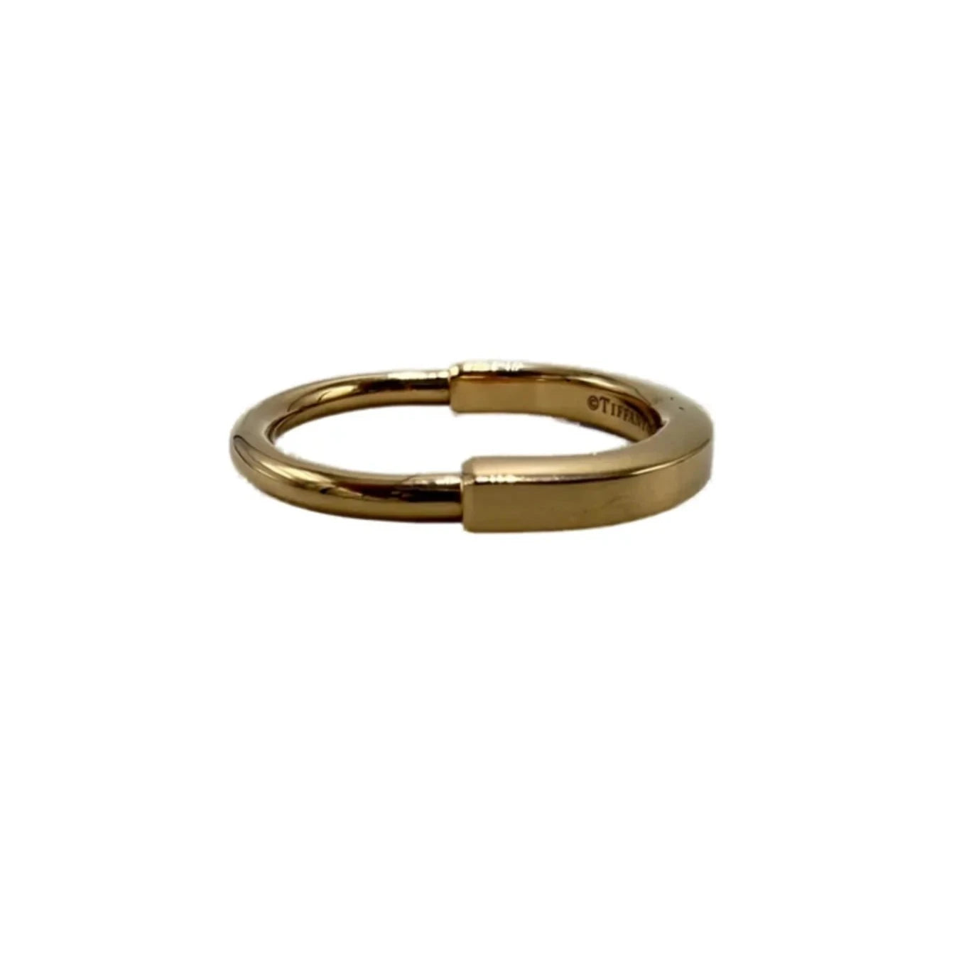 Tiffany & Company 18K Lock Luxury Designer Ring, Size: 6.5