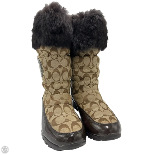 Boots Designer By Coach In Brown, Size: 8.5