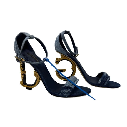 Dolce & Gabbana Barocco DG Luxury Designer Heels, Size: 10