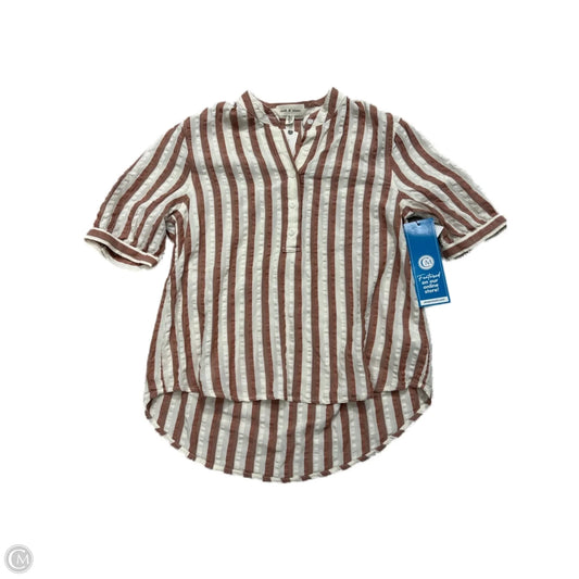 Top Short Sleeve By Cloth & Stone In Striped Pattern, Size: Xs