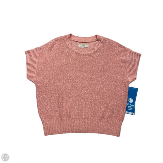 Top Sleeveless By Loft In Pink, Size: L