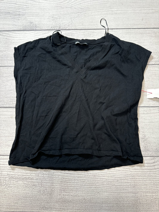 Top Short Sleeve By Zara In Black, Size: M