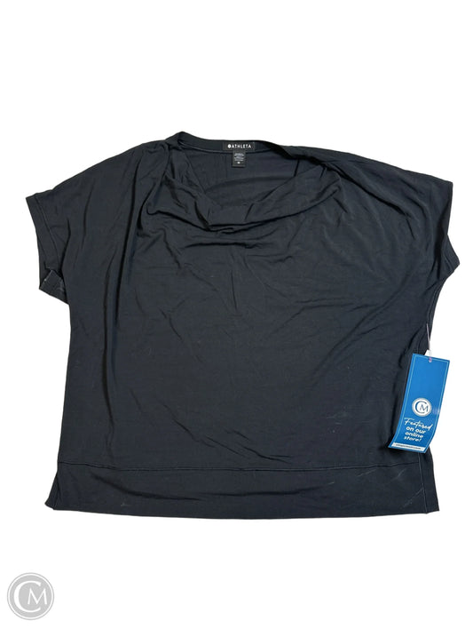 Athletic Top Short Sleeve By Athleta In Black, Size: M