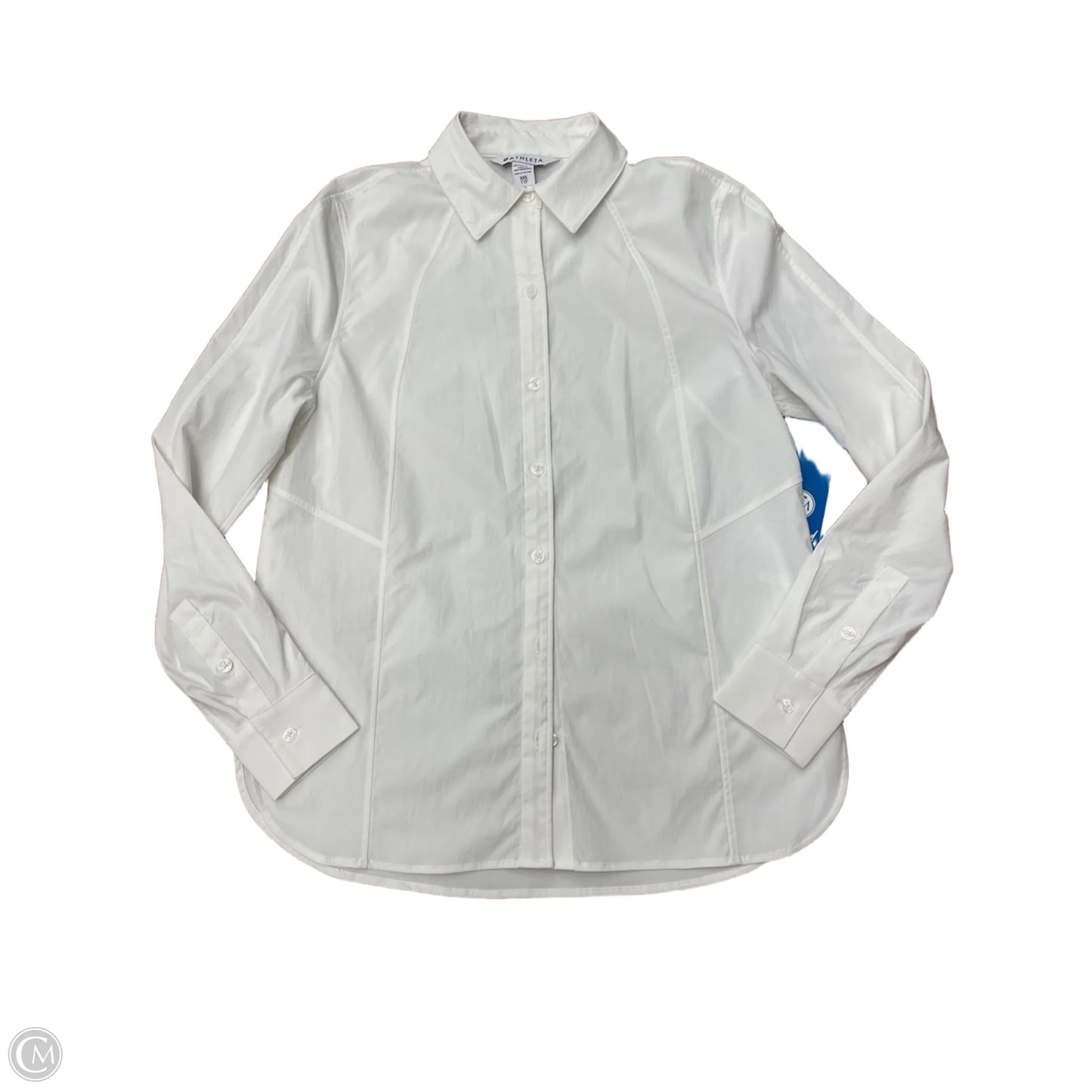 Blouse Long Sleeve By Athleta In White, Size: Xxs