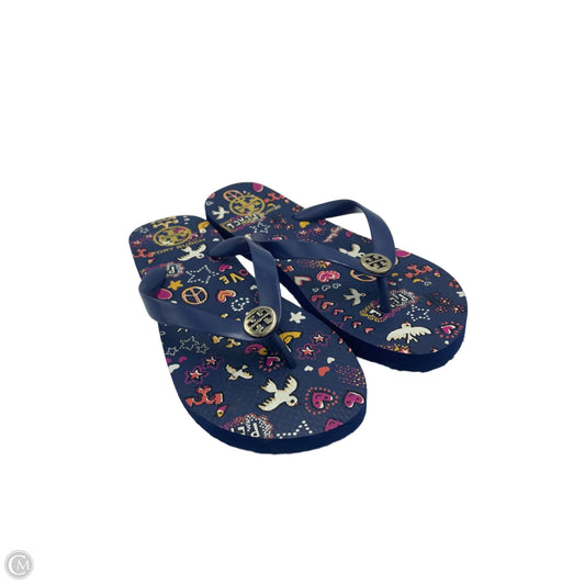 Sandals Designer By Tory Burch In Navy, Size: 9