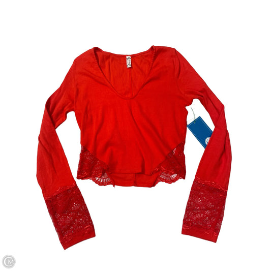 Top Long Sleeve By Free People In Orange, Size: Sp