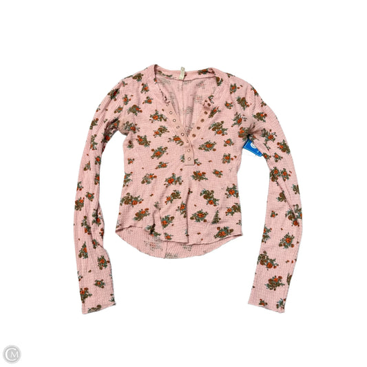 Top Long Sleeve By Free People In Pink, Size: Xs