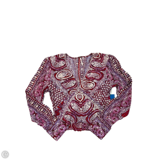Top Long Sleeve By Free People In Purple & Red, Size: Sp