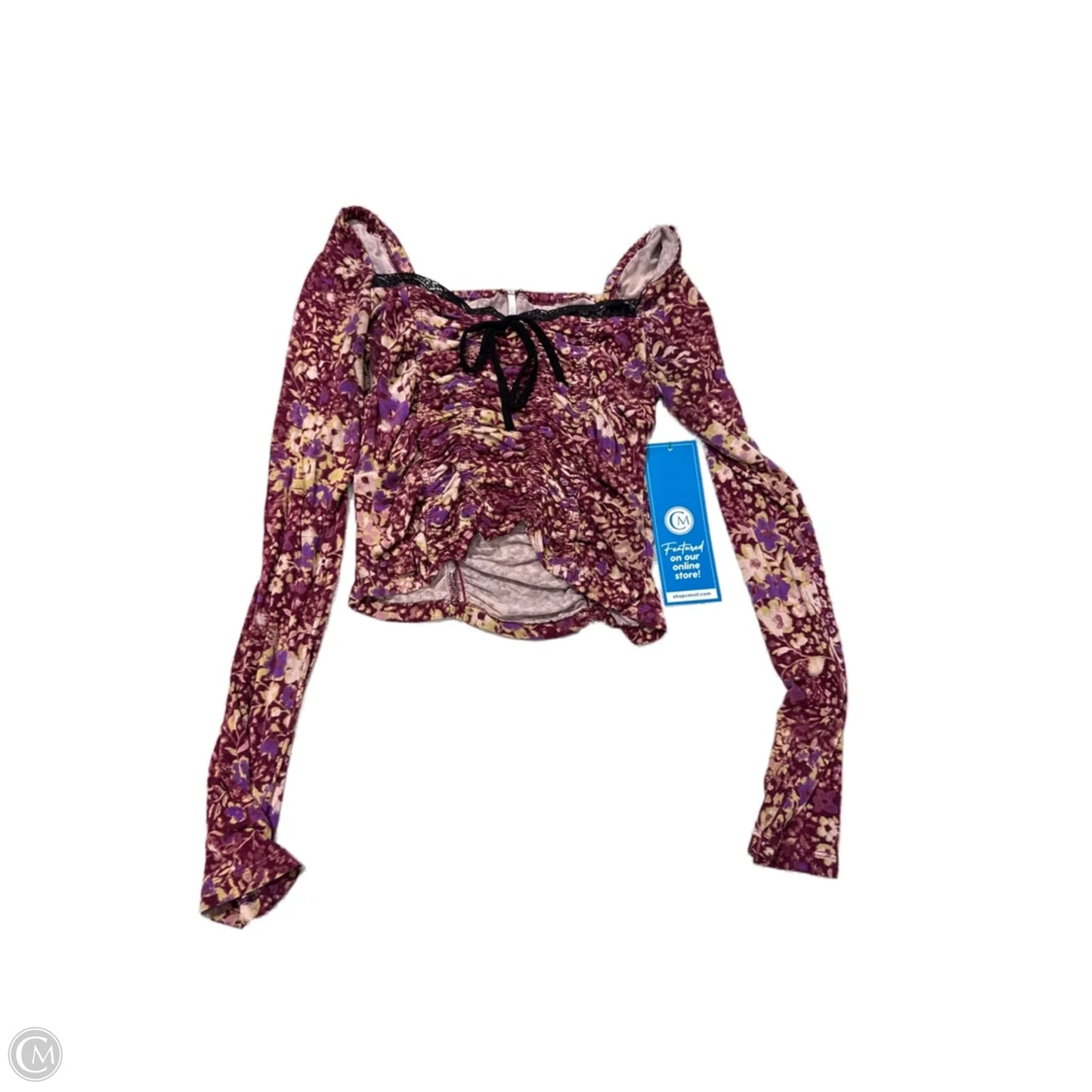 Top Long Sleeve By Free People In Maroon, Size: M