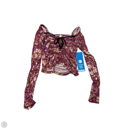 Top Long Sleeve By Free People In Maroon, Size: M