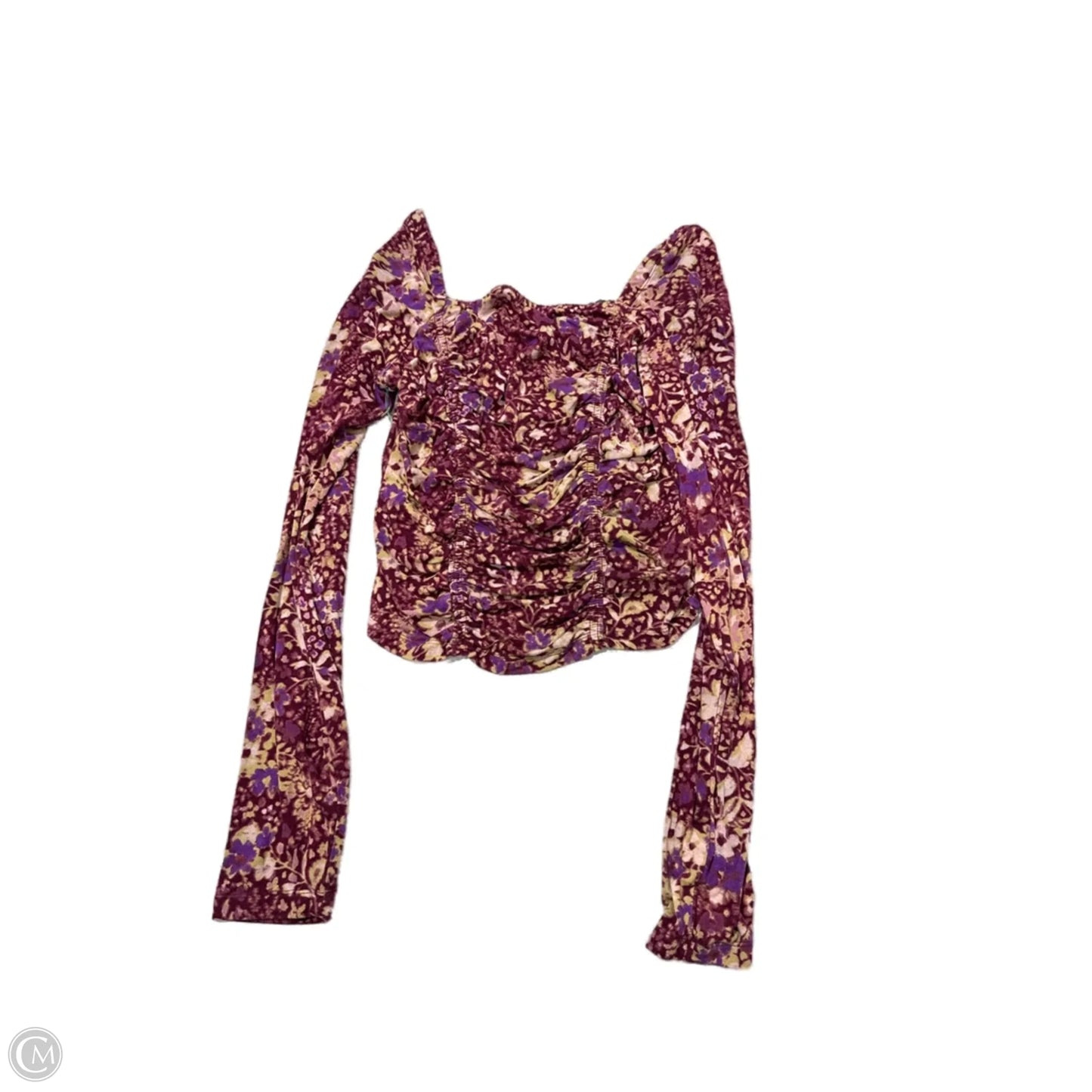 Top Long Sleeve By Free People In Maroon, Size: M