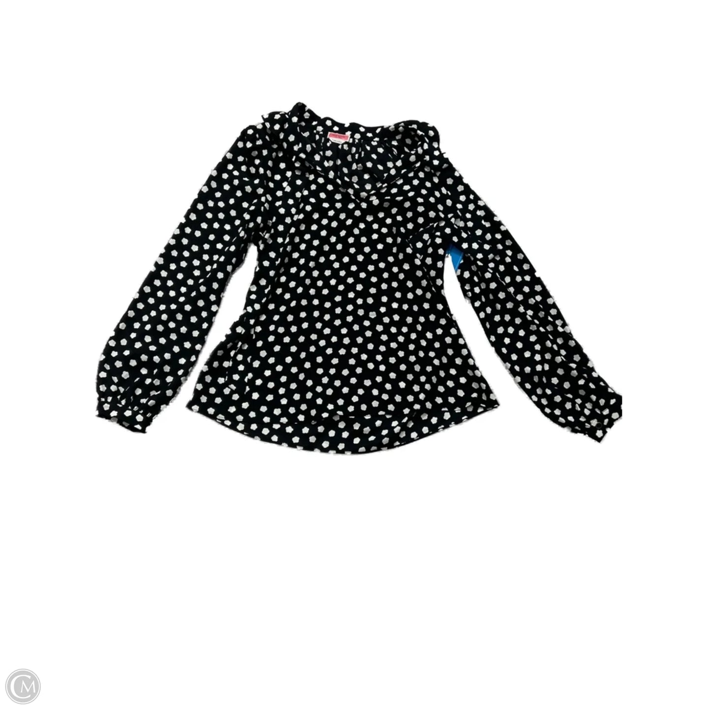 Top Long Sleeve Designer By Kate Spade In Black & White, Size: L