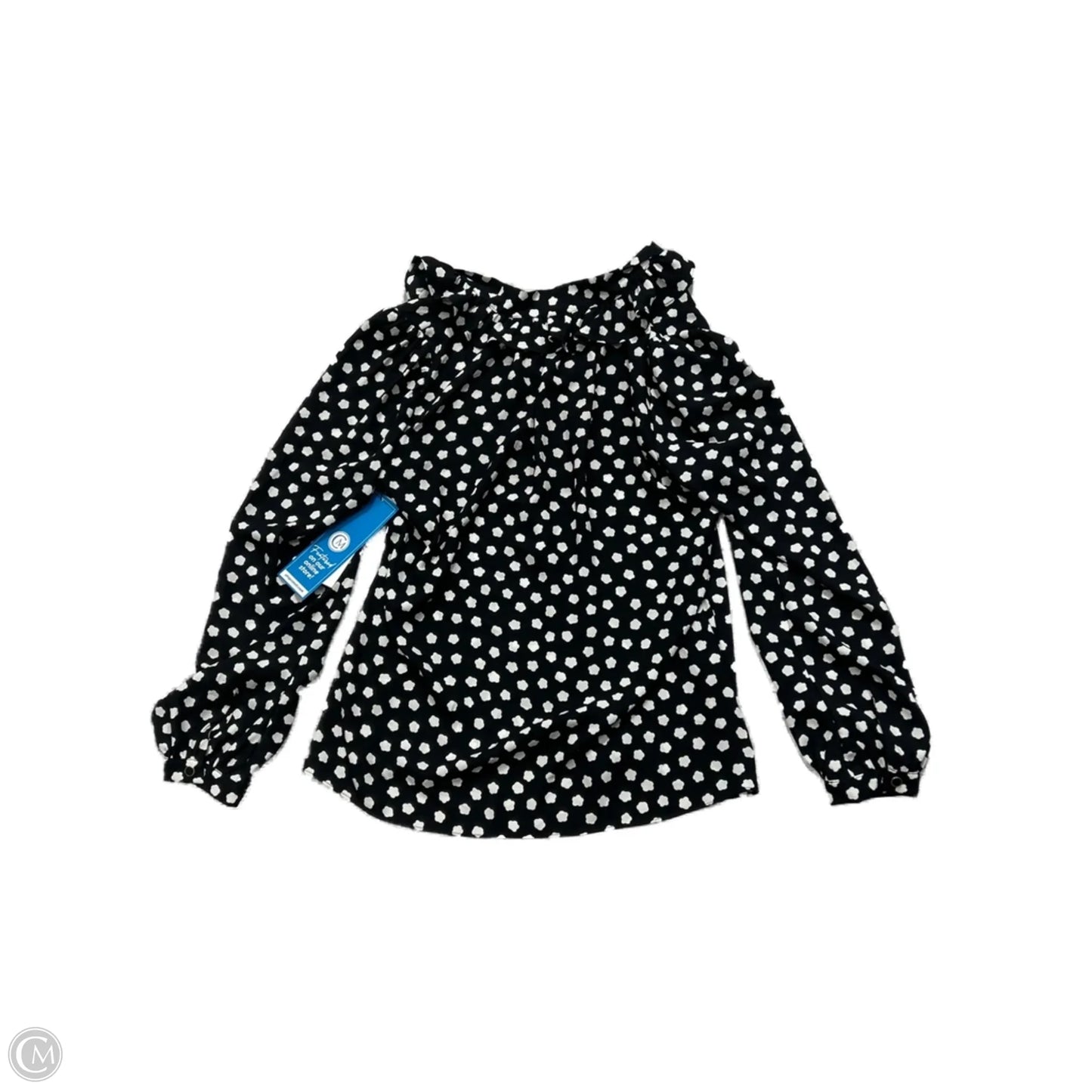Top Long Sleeve Designer By Kate Spade In Black & White, Size: L