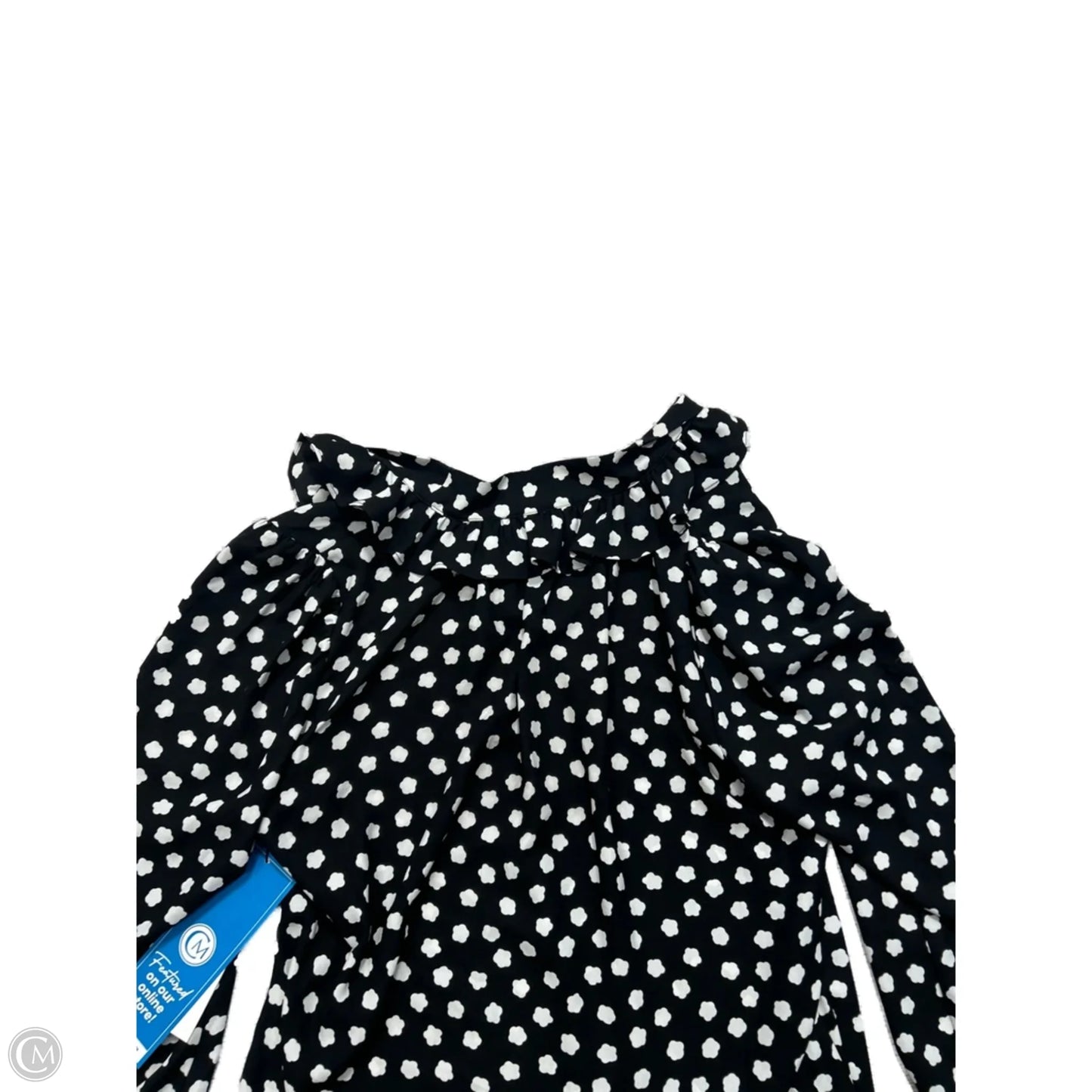 Top Long Sleeve Designer By Kate Spade In Black & White, Size: L