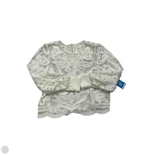 Top Long Sleeve By Anthropologie In White, Size: L