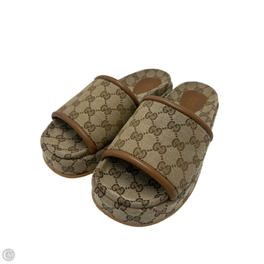 Gucci Clarice GG Luxury Designer Platform Sandals, Size: 8 (39)