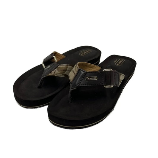 Sandals Designer By Coach In Bronze, Size: 7.5