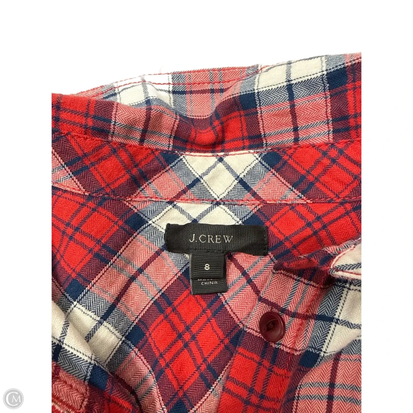 Top Long Sleeve By J. Crew In Plaid Pattern, Size: M