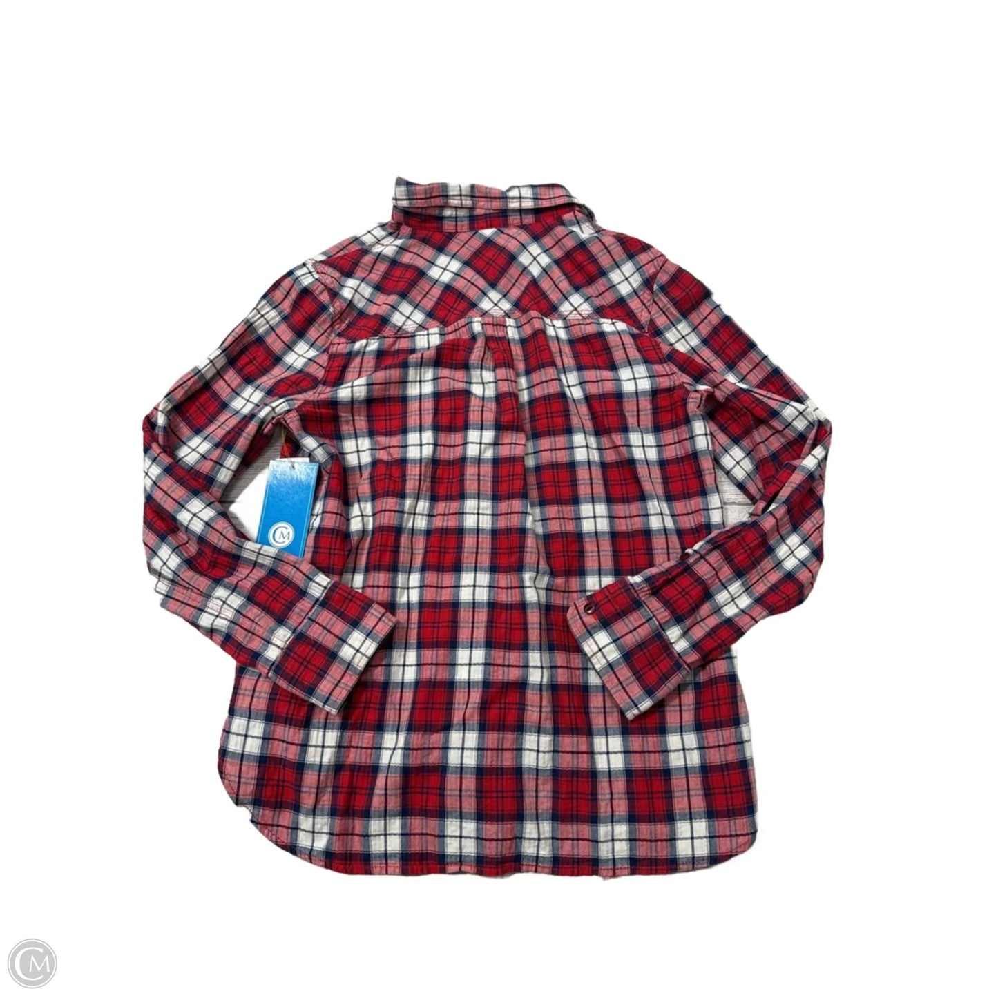 Top Long Sleeve By J. Crew In Plaid Pattern, Size: M